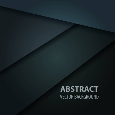 Kağıt katmanları ile soyut 3d koyu arka plan - Vektör