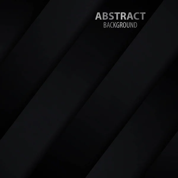 Fondo oscuro 3d abstracto con capas de papel negro - Vector — Vector de stock
