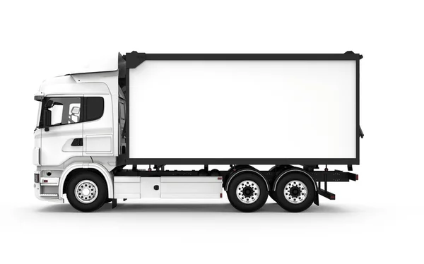 Lateral white truck isolated — Stock Photo, Image