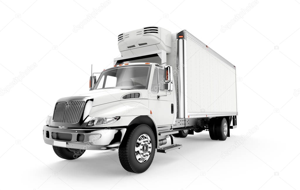 White truck isolated on a white background