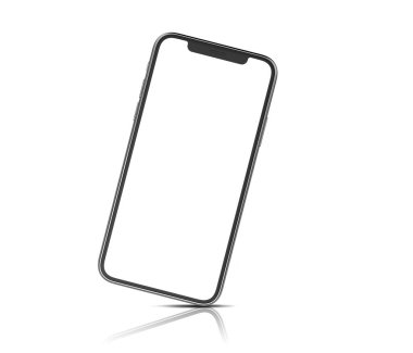 Beyaz bir backlground modern bir akıllı telefon Mockup