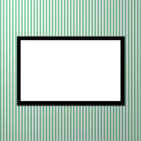 Mockup of a frame on a striped wall — Stock Photo, Image