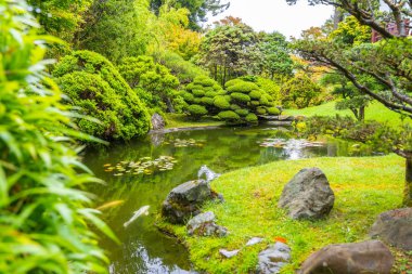 Golden Gate Park, San Francisco, Kaliforniya 'daki Güzel Japon Çay Bahçesi.
