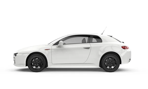 Genel Markasız Beyaz Araba Sedan Model Boyutlu Illüstrasyon — Stok fotoğraf