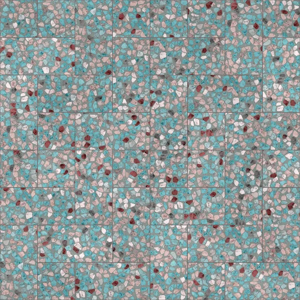 Blue Terrazzo Floor Marble Surface Seamless Texture — Stock Photo, Image