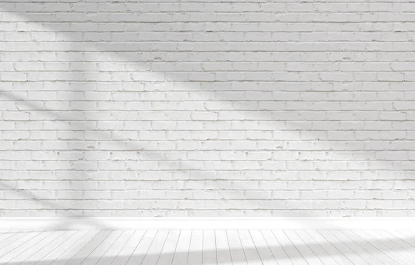 Пустая Белая Светлая Комната Кирпичом Моделирование — стоковое фото