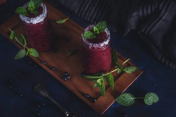 Fresh Delicious Blueberry Milkshake — Stock Photo, Image