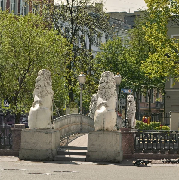 Pont Des Lions Saint Pétersbourg Russie Photo De Stock