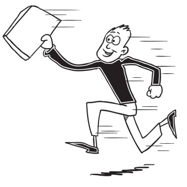 Pizzacı çocuk pizza dağıtmak için acele ediyor.!