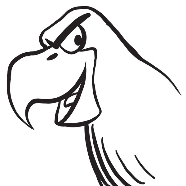 Cartoon Eagle Karakter Ontwerp Lijntekening — Stockvector
