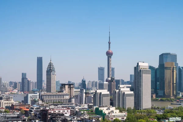 上海城市风貌特写 美丽的现代都市在中国 — 图库照片