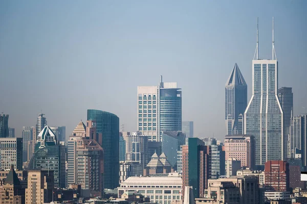Shanghai Stadtbild Nahaufnahme Modernes Gebäude Morgen — Stockfoto