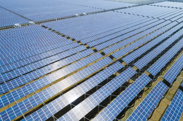 Aerial View Solar Energy Generating Station — Stock Photo, Image