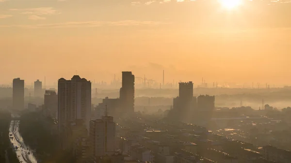 Skyline Der Industriestadt Morgen Jiujiang China — Stockfoto