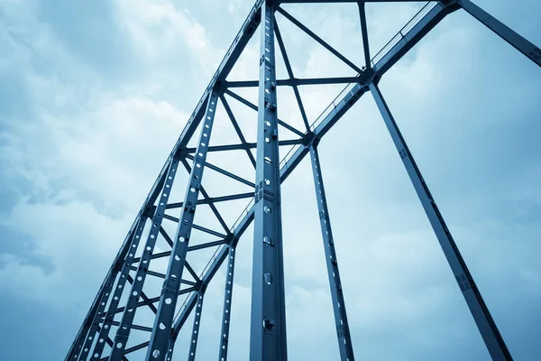 Stahlbrücke Stahlkonstruktion Aus Nächster Nähe — Stockfoto