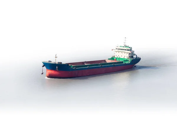 Cargo Ship Isolated White Clipping Path — Stock Photo, Image