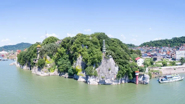 Pedra Sino Colina Área Cênica Localizado Cruzamento Rio Yangtze Poyang — Fotografia de Stock