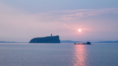 Poyang Gölü Sunrise, güzel ayakkabılar hill closeup, Çin