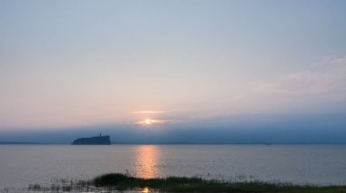 Ayakkabı Hill'de gündoğumu, güzel poyang Gölü peyzaj, jiangxi Eyaleti, Çin