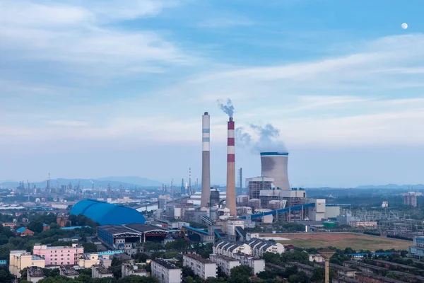 Jiujiang Thermal Power Plant Dusk China — стоковое фото
