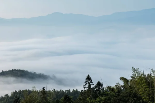 Bulutlar Closeup Sabah Erken Güzel Doğal Ekoloji Anhui Eyaleti Çin — Stok fotoğraf