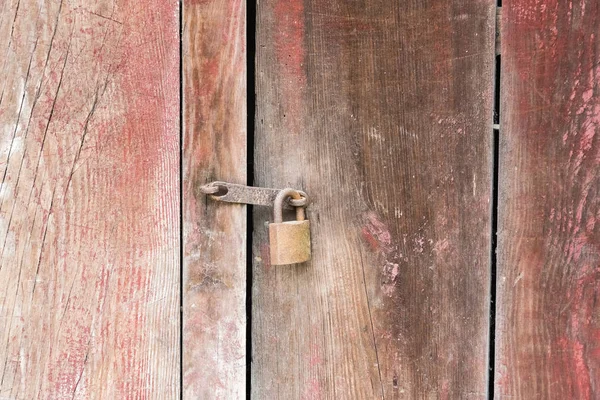 Antica Porta Legno Vecchia Serratura — Foto Stock