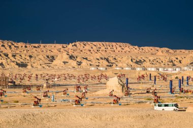 Petrol Sahası yardang onun, karamay, Doğu Türkistan, Çin