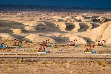 Petrol Sahası operasyon alanı closeup gobi, Doğu Türkistan, Çin tarihinde