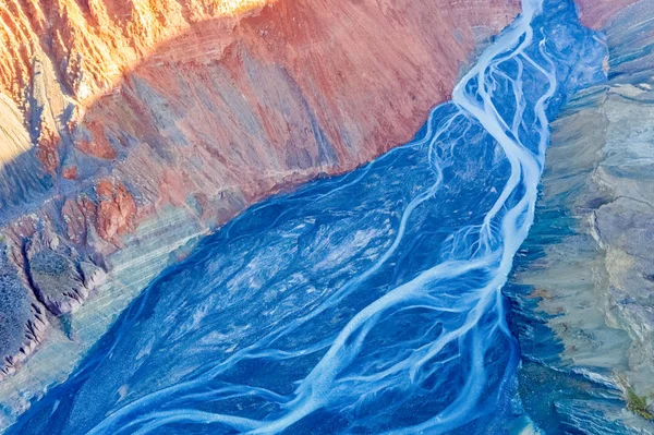 Widok Lotu Ptaka Xinjiang Anjihai Grand Canyon Chiny — Zdjęcie stockowe