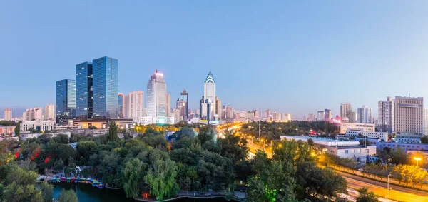 Panoramablick Auf Das Stadtbild Von Urumqi Bei Nacht Xinjiang China — Stockfoto