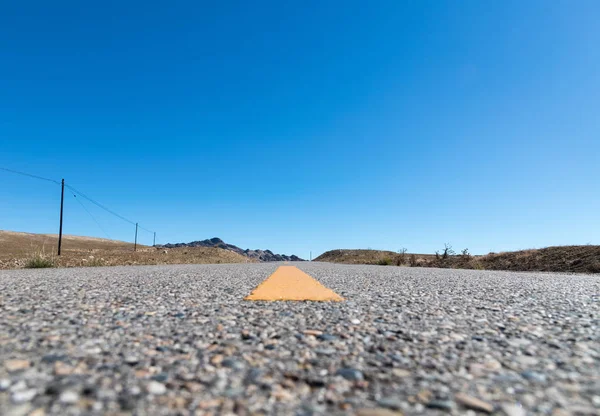 Primer Plano Carretera Desierto Desolado Fondo Xinjiang — Foto de Stock