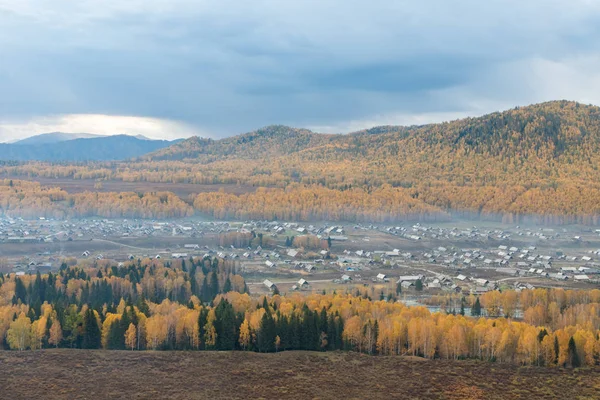 Xinjiang Landscape Hemu Village Autumn China — стоковое фото