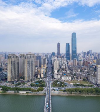modern changsha şehir merkezi, Çin havadan görünümü