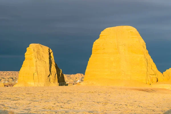 Xinjiang Wind Erosie Landvorm Landschap Zonsondergang Urho Winderige Stad Karamay — Stockfoto