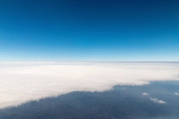 Scène Nuages Blancs Devant Fenêtre Avion — Photo