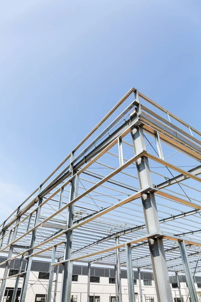 Estructura de acero fábrica industrial edificio primer plano — Foto de Stock