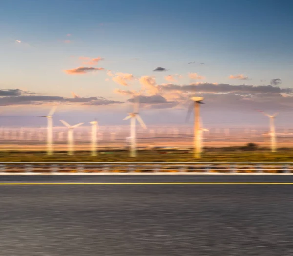 Road with clean energy background — Stock Photo, Image