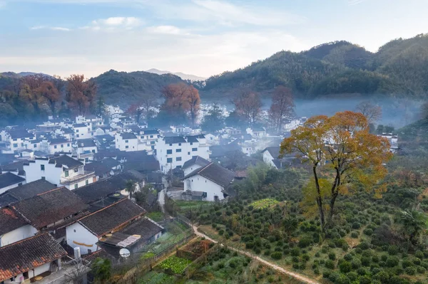 Bellissimo Paesaggio Campagna Wuyuan Villaggio Shicheng Nel Tardo Autunno Cina — Foto Stock