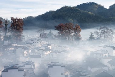 sabah sis koca antik Yuan village, güzel kırsal ili wuyuan İlçesi, jiangxi, Çin