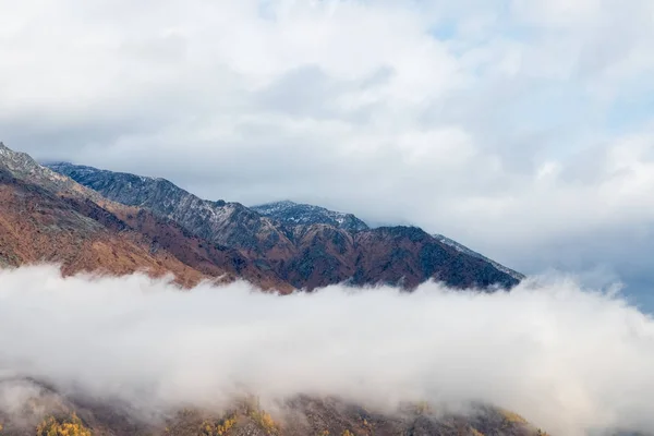 Cloud Mist Mountains Beautiful Nature Landscape Hemu Village Xinjiang — Stock Photo, Image