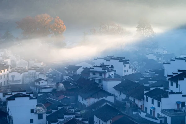 Tidig Morgonsolen Lyste Shicheng Village Wuyuan Län Jiangxi Provinsen Kina — Stockfoto
