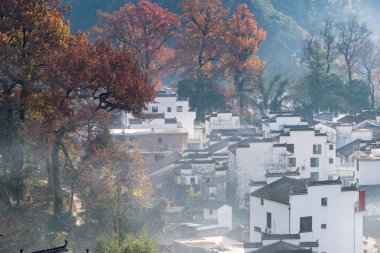 wuyuan shicheng village in the late autumn,jiangxi province, China clipart