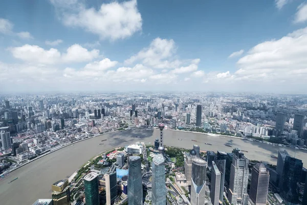 Vista Aérea Del Paisaje Urbano Shanghai China — Foto de Stock