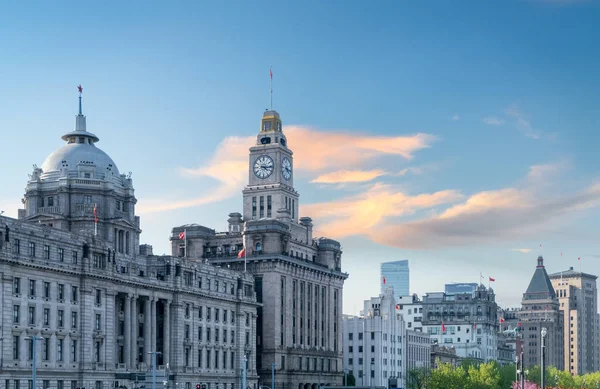 Shanghai Cityscape Historic Buildings Dusk Sky China — Stock Photo, Image