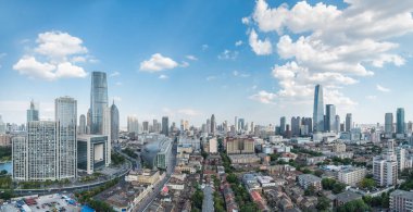 tianjin silueti ve şehir manzarası