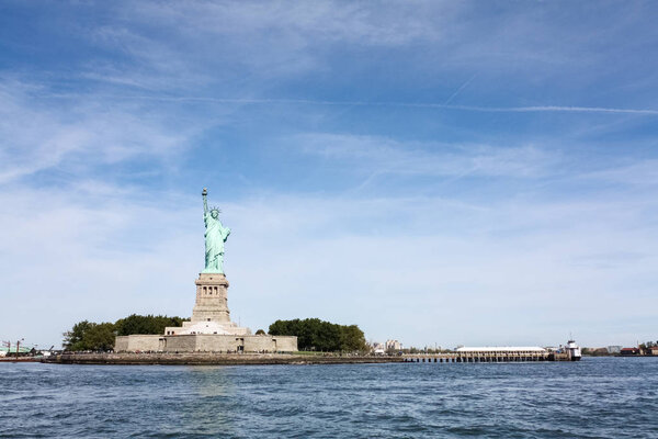 Statue of liberty, near the Hudson estuary on liberty island,USA