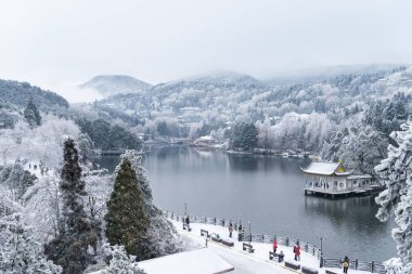 lushan dağda güzel kış manzara