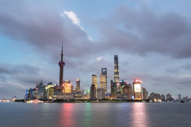 manzarası içinde gece shanghai