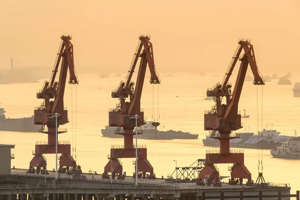 Grúas de carga de primer plano — Foto de Stock