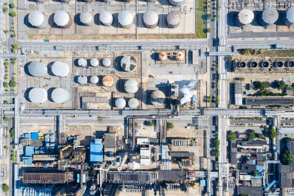 Vista aérea de la planta petroquímica — Foto de Stock